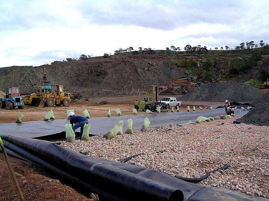HDPE Liner Installation, Containment Infrastructure